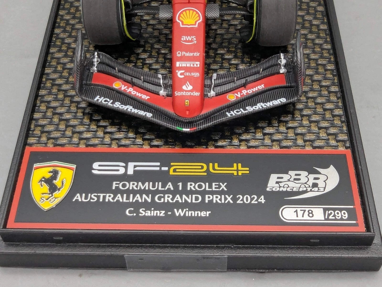 Modellautos  1:43 BBR Concept43 Ferrari SF-24 WINNER GP AUS 2024 #55 Sainz OVP