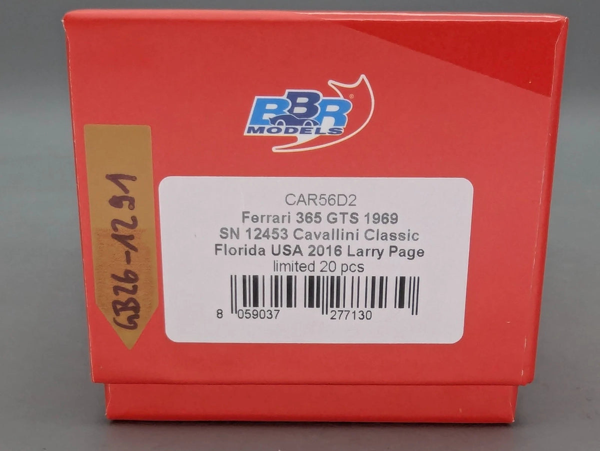 Modellautos 1:43 BBR Ferrari 365 GTS 1969 S/N 12453 Larry Page  Ltd 01/20 OVP