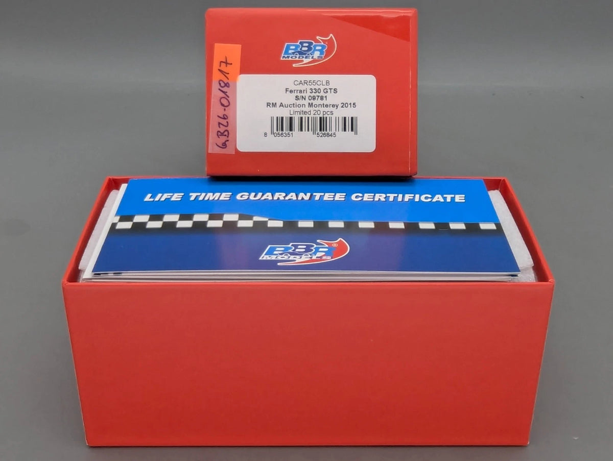 Modellautos 1:43 BBR Ferrari 330 GTS S/N 09781 Auction 2015 Limited 09/20 OVP