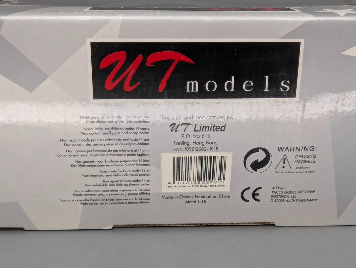 Modellautos 1:18 UT Models Ferrari F355 Spider 1994 Rot mit OVP