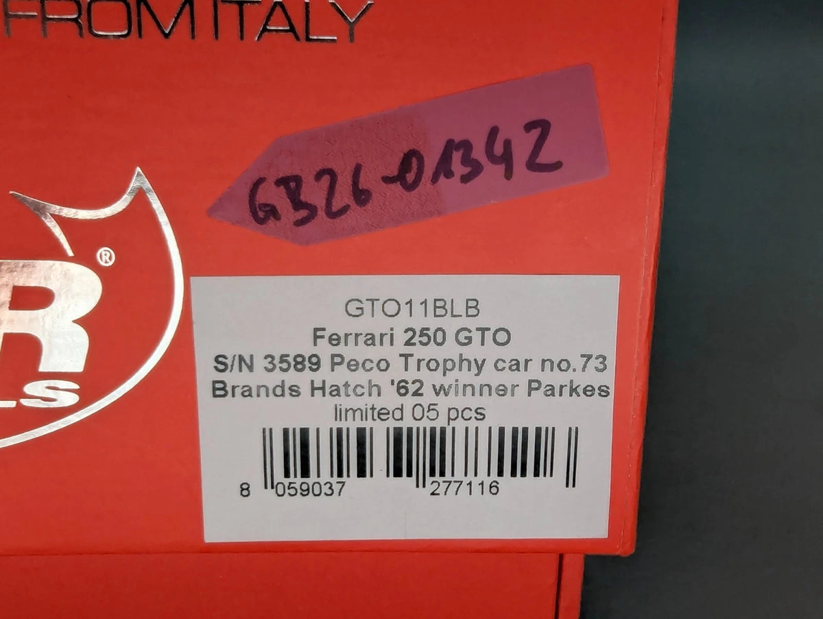 Modellautos 1:43 BBR Ferrari 250 GTO WINNER BH 1962 Ltd 01/05 #73 Parkes mit OVP