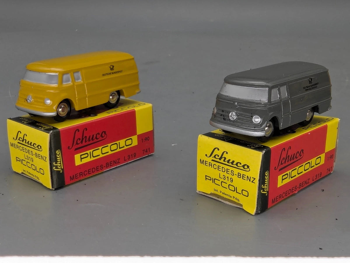 Modellautos 1:90 Schuco Piccolo-Set Dt. Post Mercedes Benz L 319 2-teilig OVP