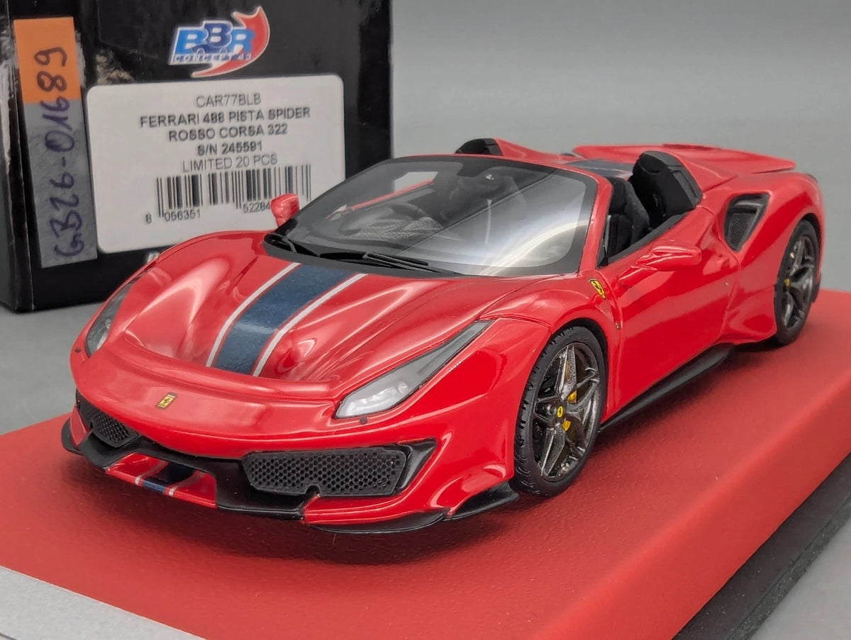 Modellautos 1:43 BBR Concept43 Ferrari 488 Pista Spider RHD Rot Ltd 01/20 OVP