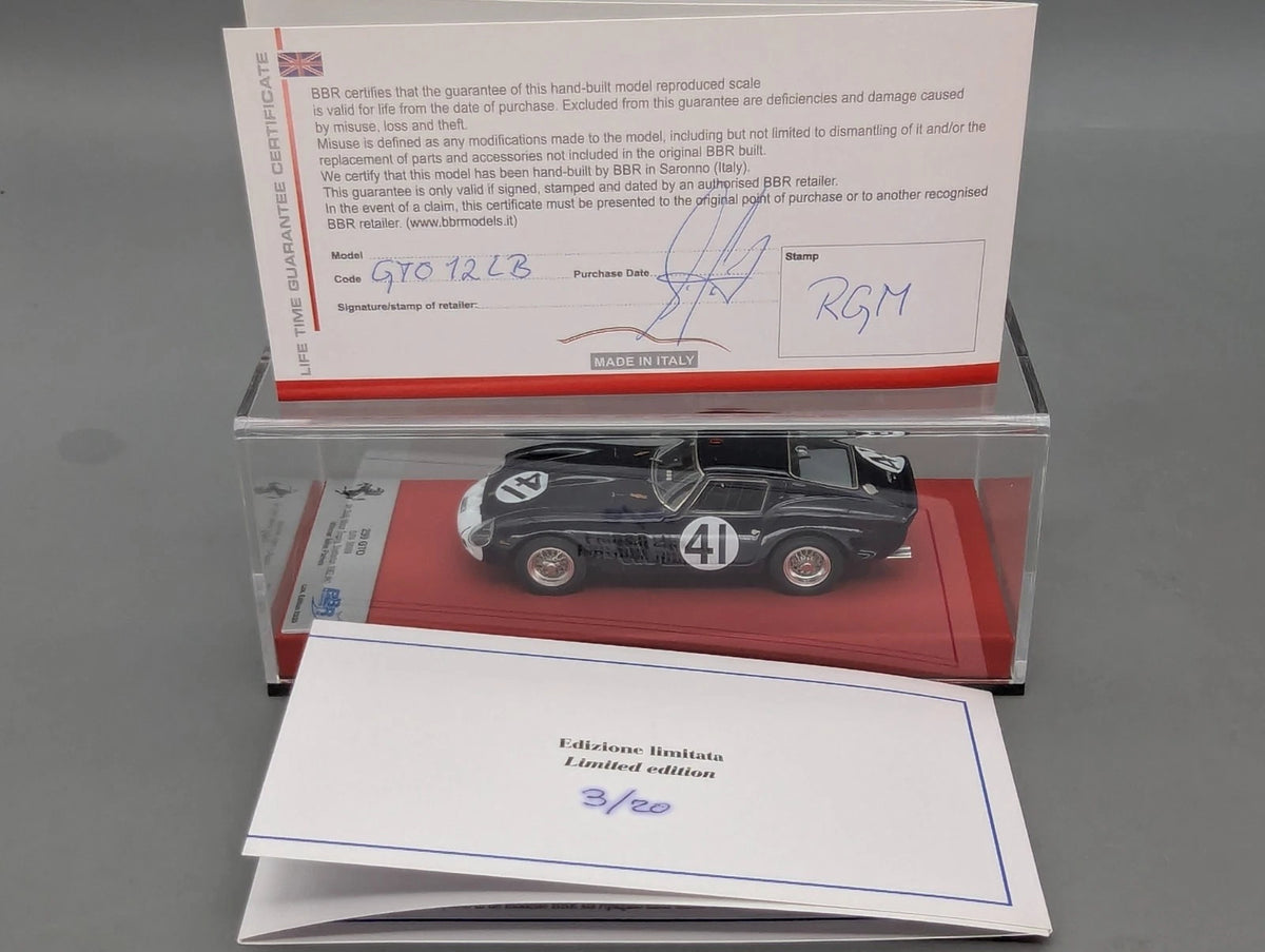 Modellautos 1:43 BBR Ferrari 250 GTO WINNER 3h 1962 Ltd 03/20 #41 Parkes mit OVP