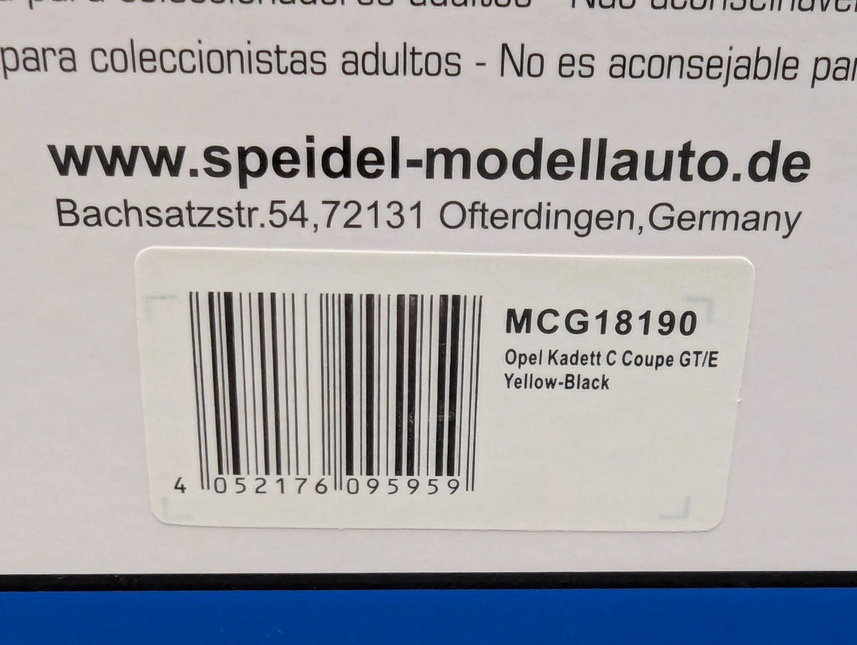 Modellautos 1:18 MCG Modelcar Group 18190 Opel Kadett C Coupe GT/E Yell Blck OVP