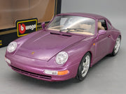 Modellautos 1:18 Bburago Diamonds Edition Porsche 911 Carrera 1993 Lila mit OVP