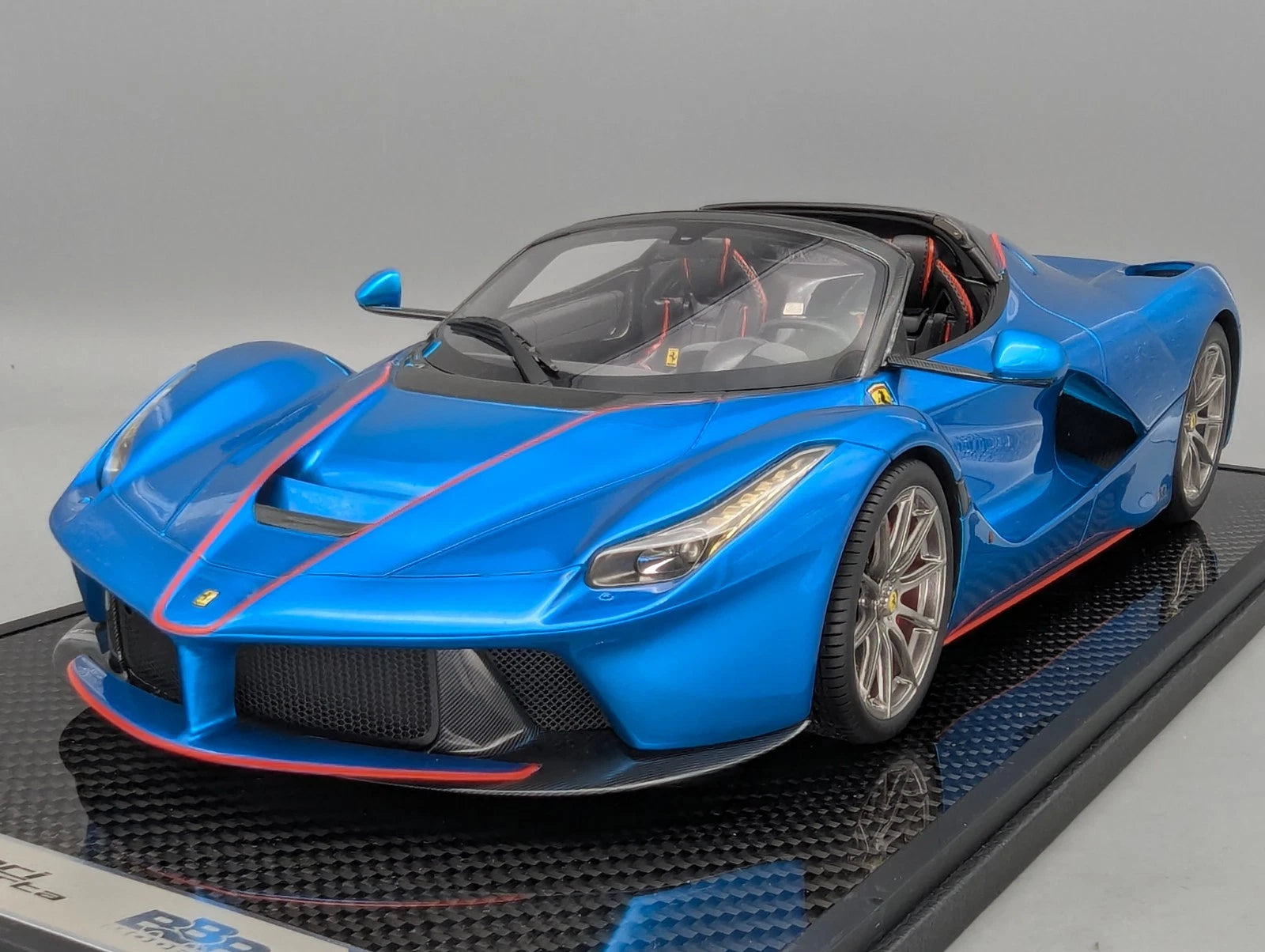 Modellautos 1:12 BBR Ferrari LaFerrari Aperta Blau UNIKAT Ltd. 01/01 Vitrine OVP
