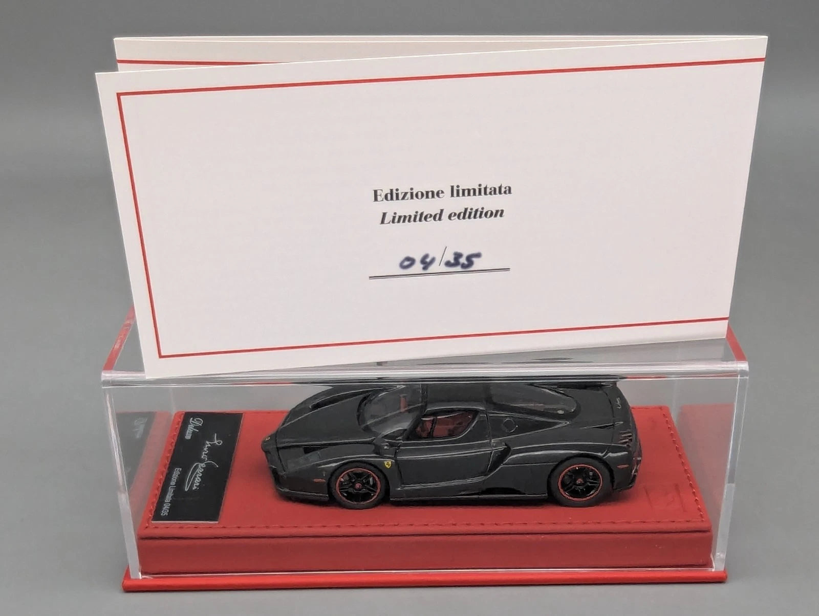 Modellautos 1:43 BBR Deluxe Ferrari Enzo Gloss Full Carbon Fibre Ltd 04/35 OVP
