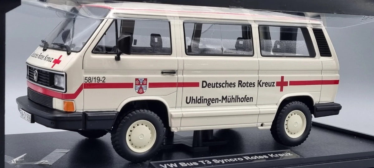 Modellautos 1:18 KK Scale VW Bus T3 Syncro Rotes Kreuz Uhldingen-Mühlhofen OVP