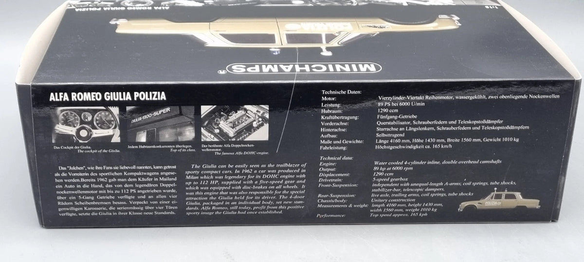 Modellautos 1:18 Minichamps 180 120991 Alfa Romeo Giulia Polizia OVP