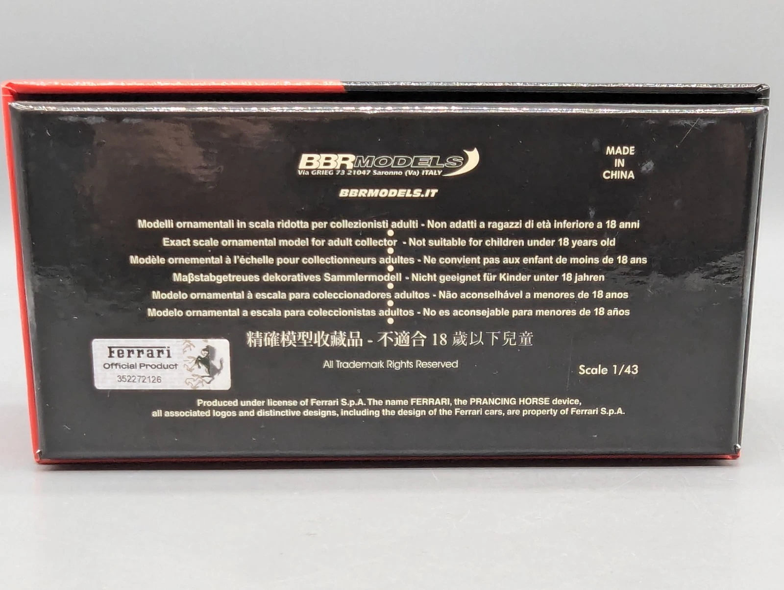 Modellautos 1:43 BBR Concept43 Ferrari F12 TdF Rosso Magma Matt 04/10 mit OVP