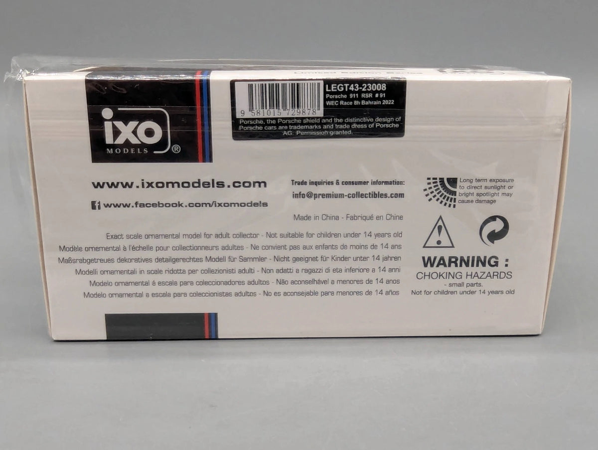Modellautos 1:43 IXO Porsche 911 RSR WEC 8h Bahrain 2022 #91 Bruni Lietz mit OVP