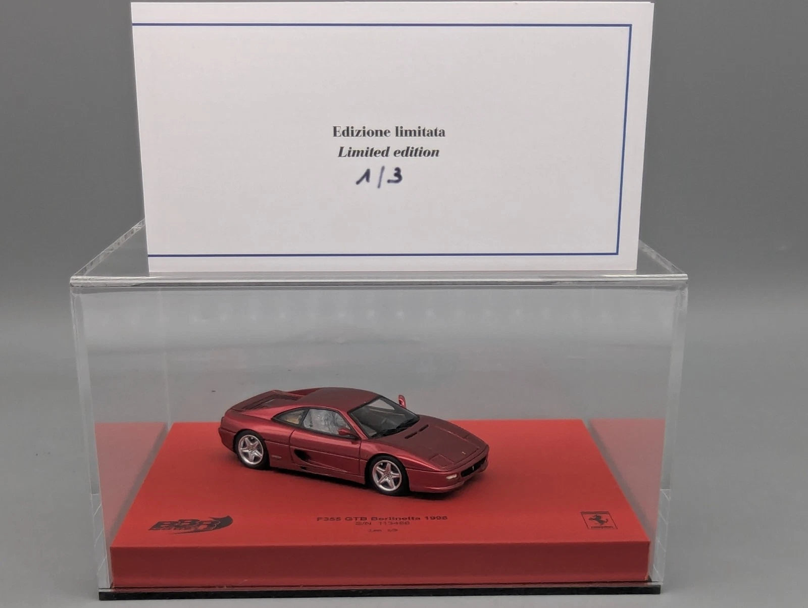 Modellautos 1:43 BBR Ferrari F355 GTB Berlinetta 1998 01/03 Rosso Fiorano OVP