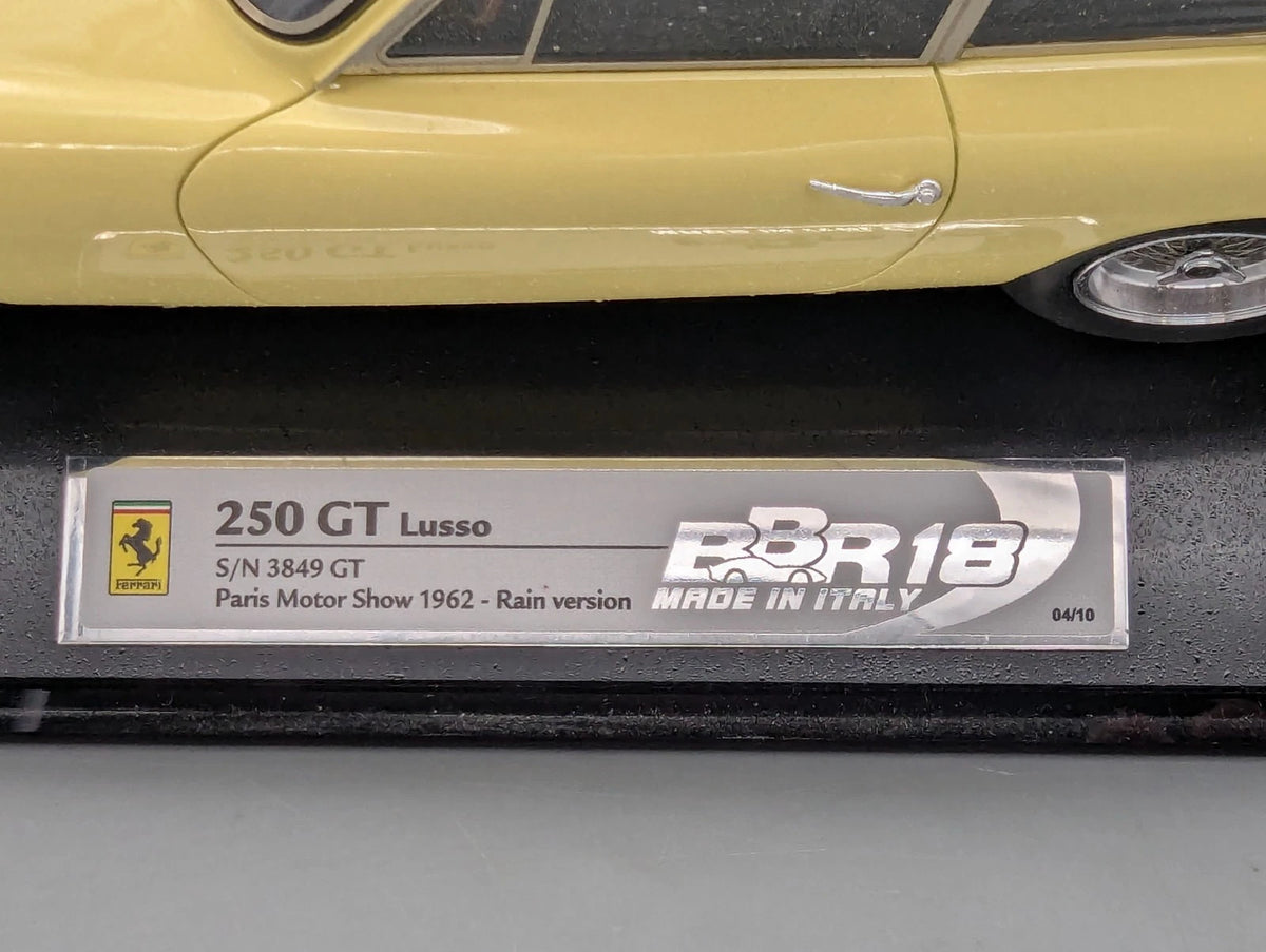 Modellautos 1:18 BBR Ferrari 250 GT Lusso Rain Version Ltd 04/10 Gelb mit OVP