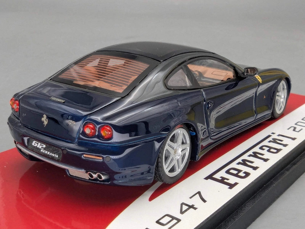 Modellautos 1:43 BBR Ferrari 612 Scaglietti Sessanta 2007 Blau und Grau mit OVP