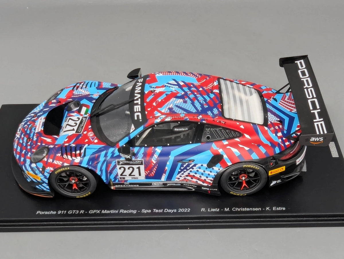 Modellautos 1:18 Spark Porsche 911 GT3 R - GPX Spa Test 2022 #221 mit OVP