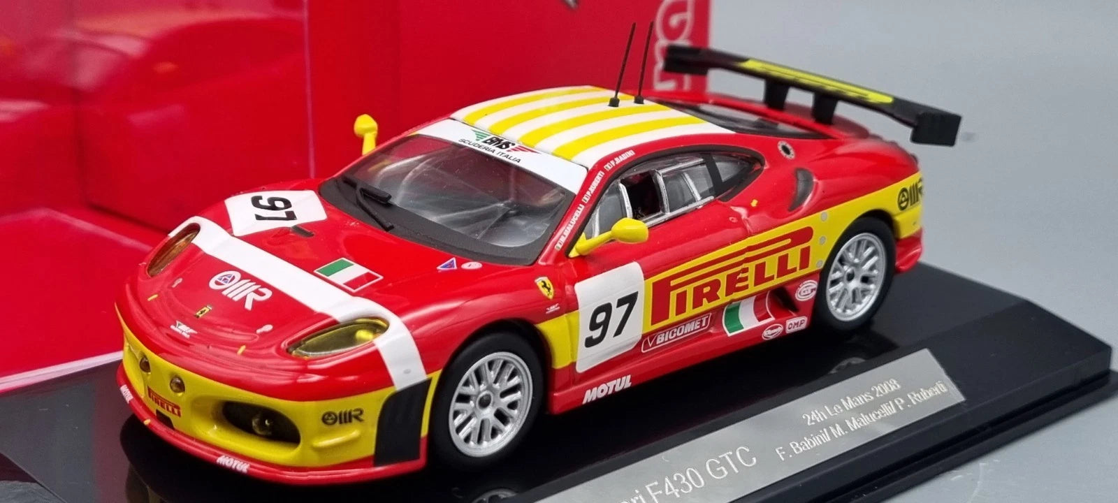 Modellautos 1:43 Bburago Racing Ferrari F430 GTC 24h Le Mans 2008 #97 OVP