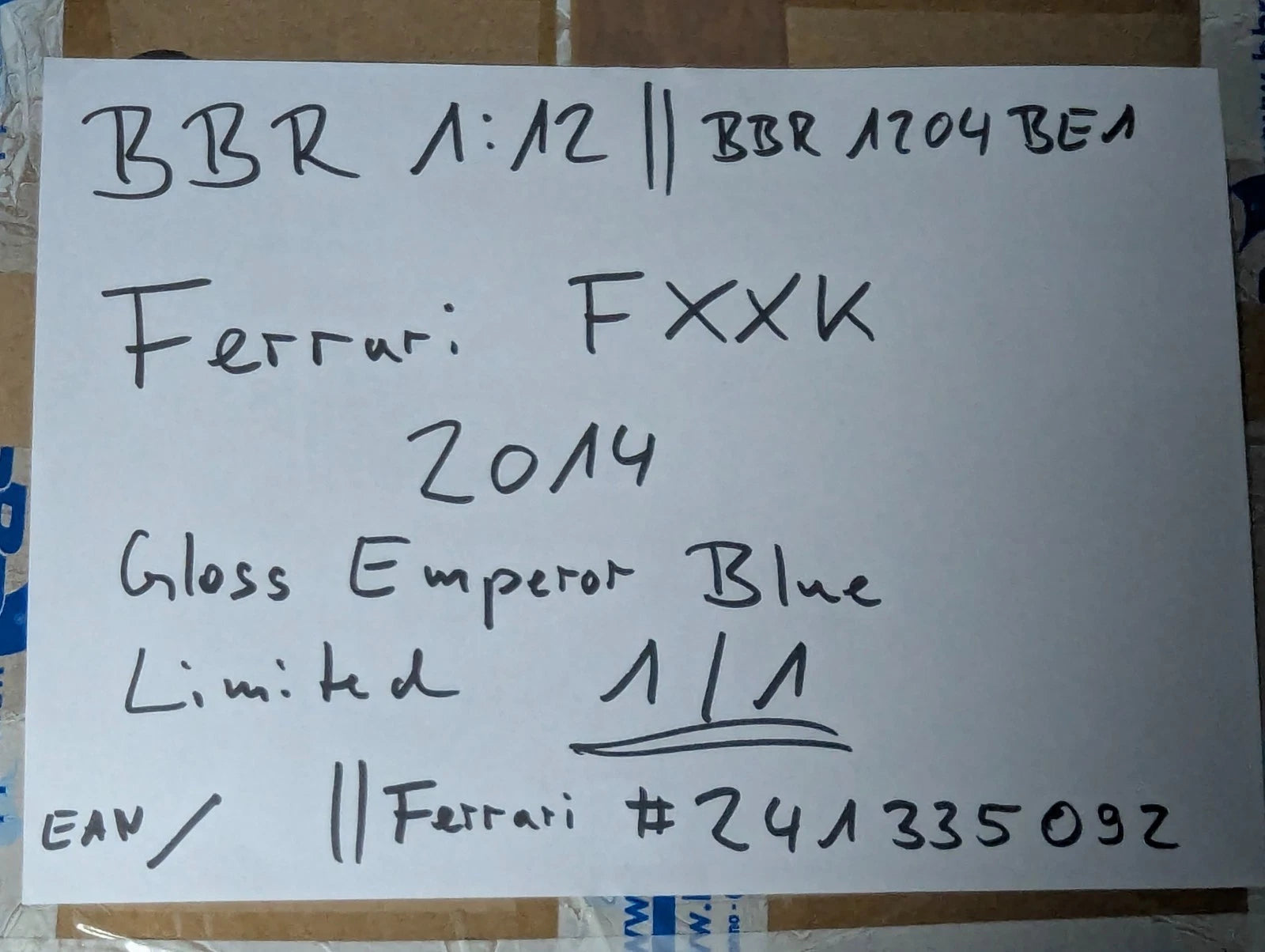 Modellautos 1:12 BBR Ferrari FXX-K 2014 Gloss Blue Emperor UNIKAT Ltd 01/01 OVP