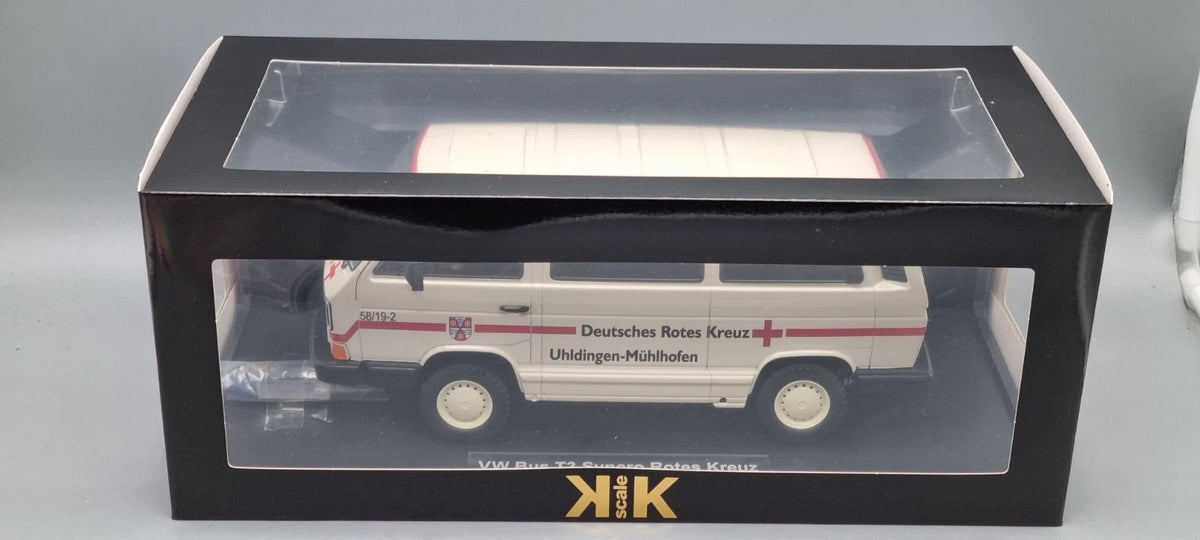 Modellautos 1:18 KK Scale VW Bus T3 Syncro Rotes Kreuz Uhldingen-Mühlhofen OVP