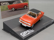 Modellautos 1:43 Ixo für Eaglemoss Opel Collection Kadett B Weiß mit Vitrine