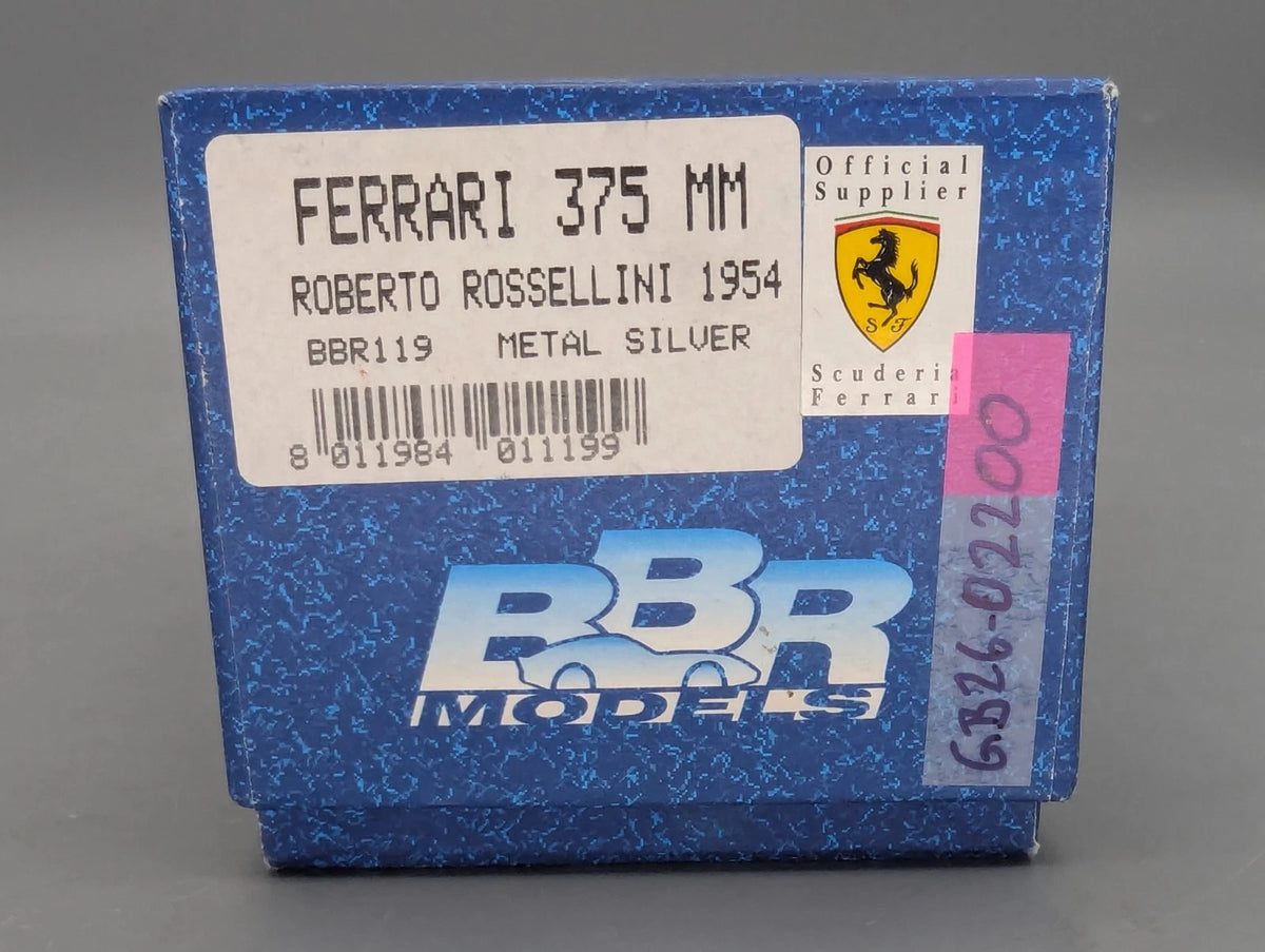 Modellautos 1:43 BBR Ferrari 375 MM Roberto Rossellini 1954 Metal Silver mit OVP