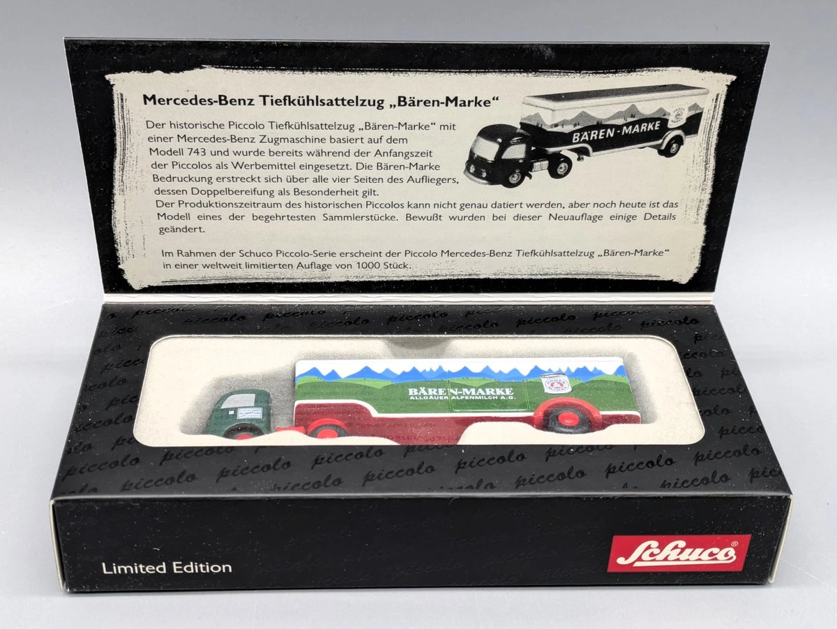 LKW Modell 1:90 Schuco Piccolo Mercedes-Benz Tiefkühlsattelzug Bären-Marke OVP
