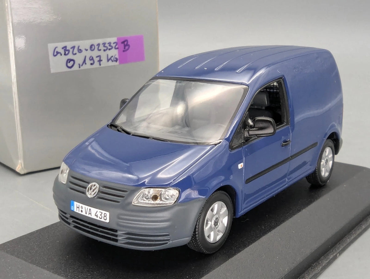 Modellautos 1:43 Minichamps Volkswagen VW Caddy Dunkelblau mit Dealer OVP