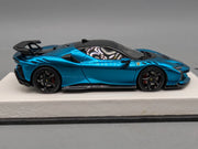 Modellautos 1:43 BBR Concept43 Ferrari SF90XX Stradale Chrome Blue Ltd 04/15 OVP