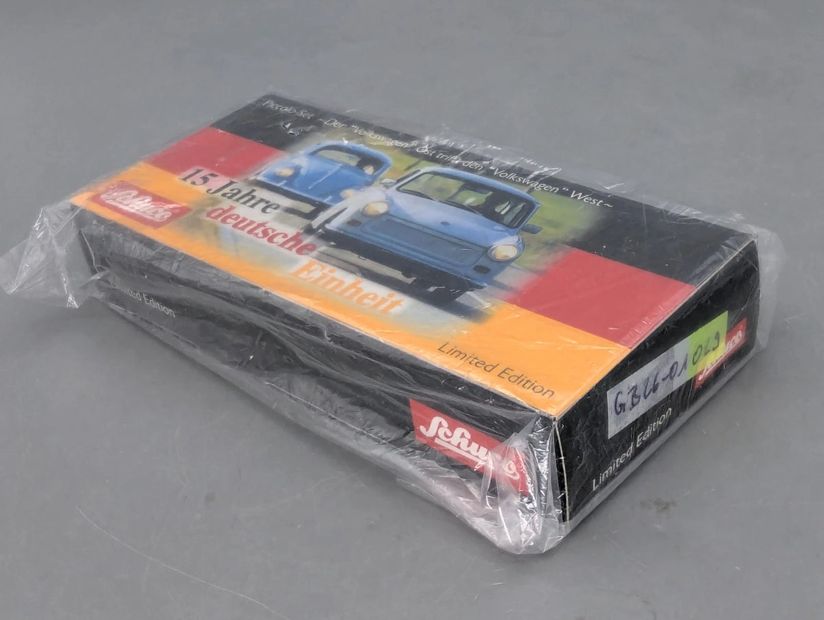 Modellautos 1:90 Schuco Piccolo Set 15 Jahre deutsche Einheit VW + Trabant OVP