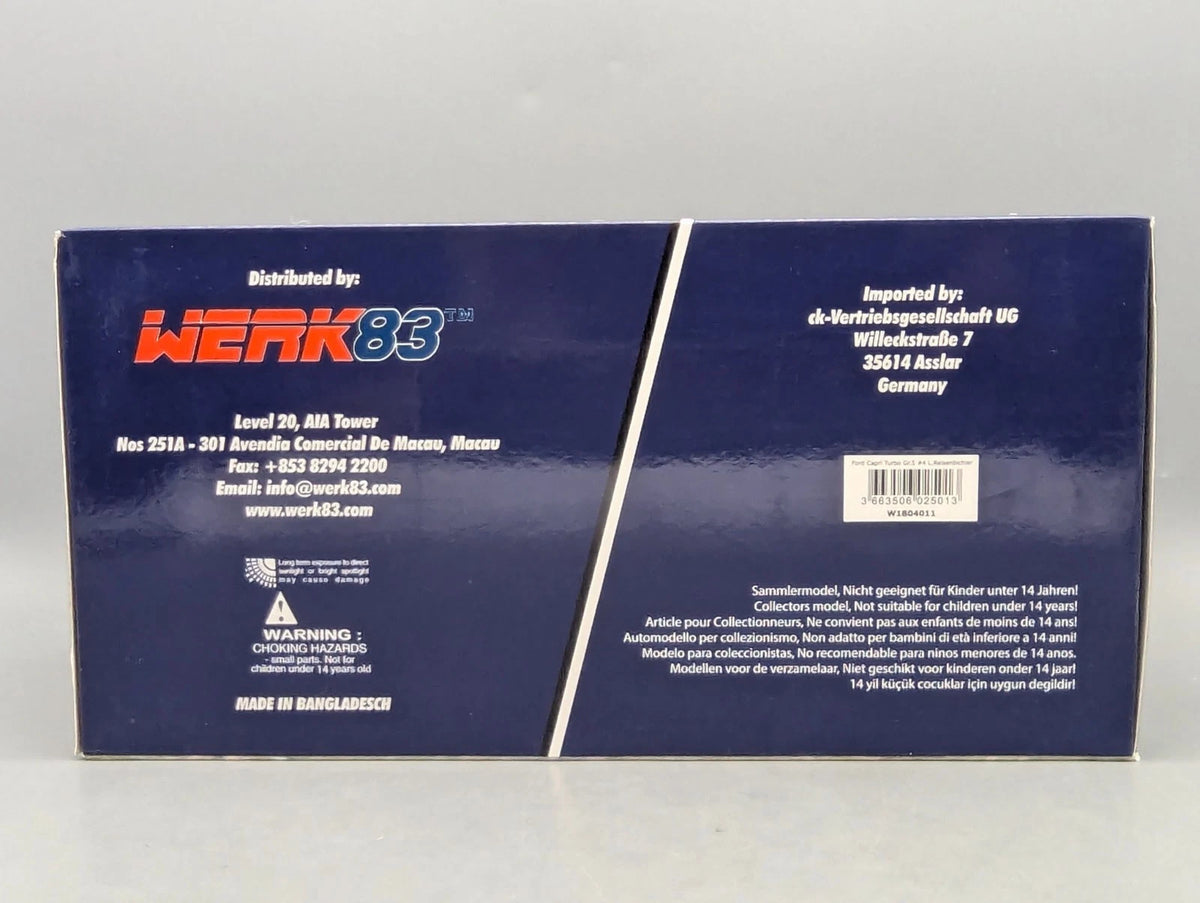 Modellautos 1:18 Werk83 Ford Capri Turbo Gr.5 DRM 1982 #4 Lili Reisenbichler OVP