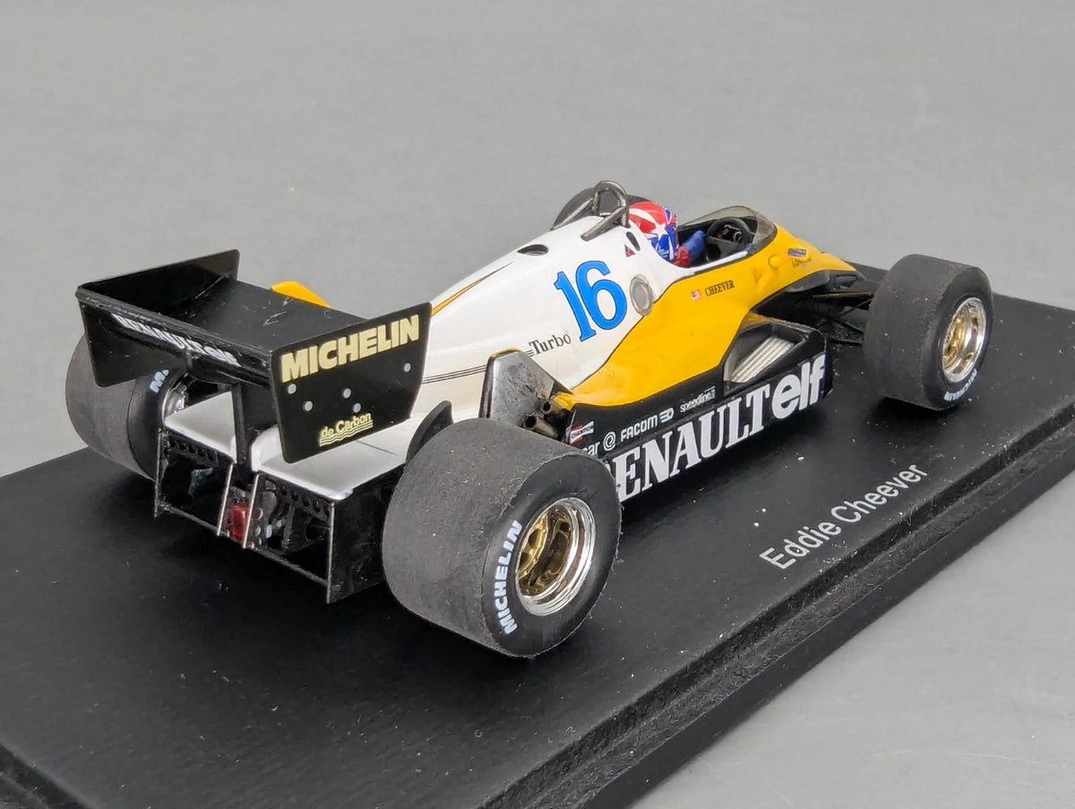 Modellautos 1:43 Spark S1707 Renault RE40 3rd French GP 1983 #16 E. Cheever OVP