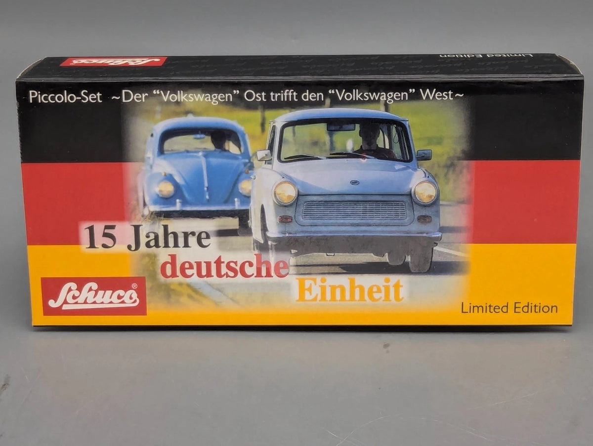 Modellautos 1:90 Schuco Piccolo-Set 15 Jahre deutsche Einheit VW Trabant in OVP