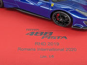 Modellautos 1:43 BBR Ferrari 488 Pista RHD Blu TdF 2019 Romans 2020 Ltd 1/5 OVP