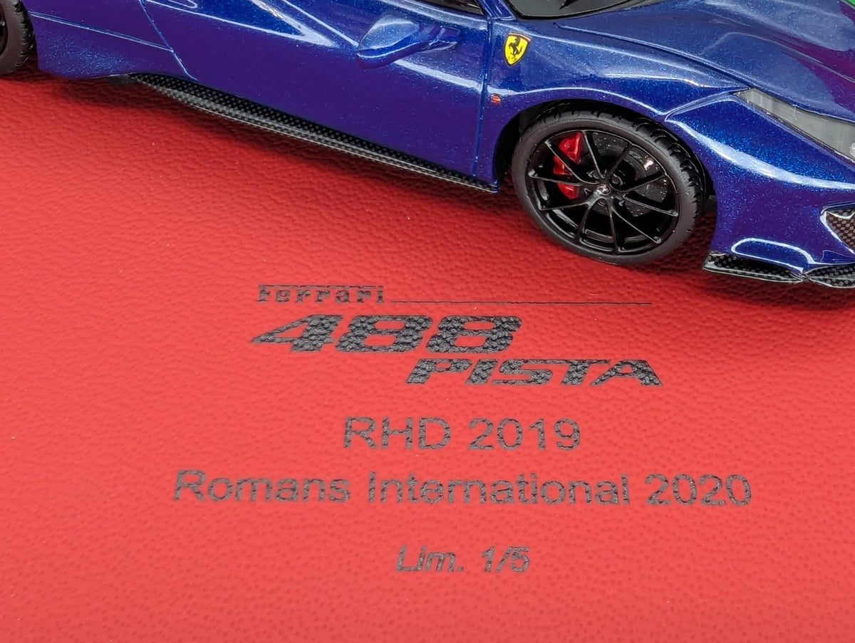 Modellautos 1:43 BBR Ferrari 488 Pista RHD Blu TdF 2019 Romans 2020 Ltd 1/5 OVP