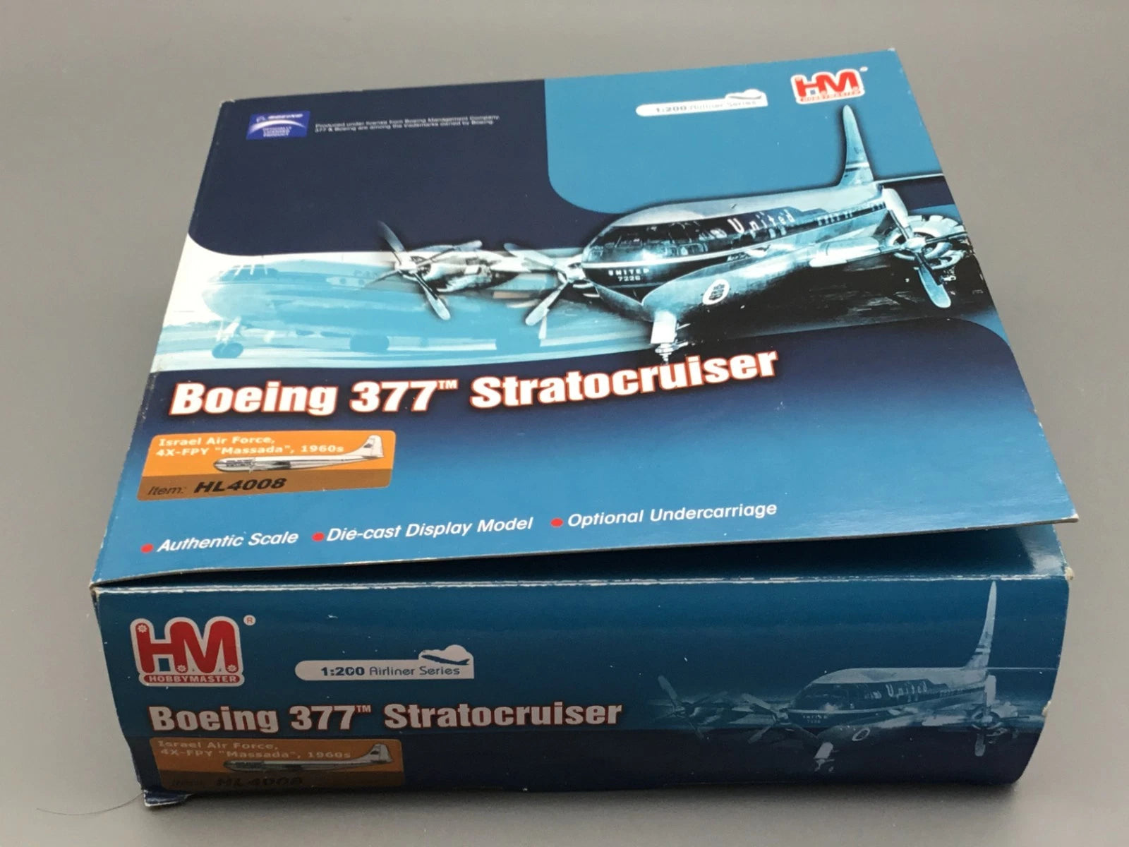 Flugzeugmodell 1:200 HM Hobbymaster Boeing 377 Israel Air Force Massada 1960 OVP