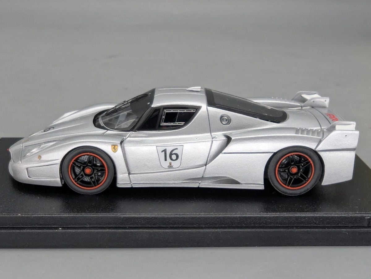 Modellautos 1:43 BBR Ferrari FXX  2006 Silber #16 Ltd 04/10 mit Vitrine und OVP
