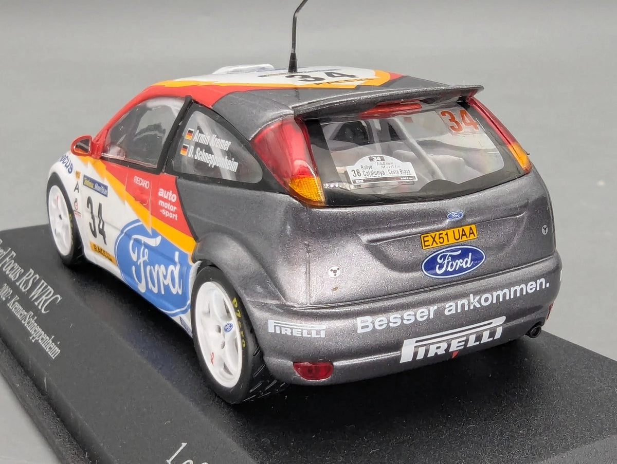 Modellautos 1:43 Minichamps Ford Focus RS WRC Rally Catalunya 2002 #34 mit OVP
