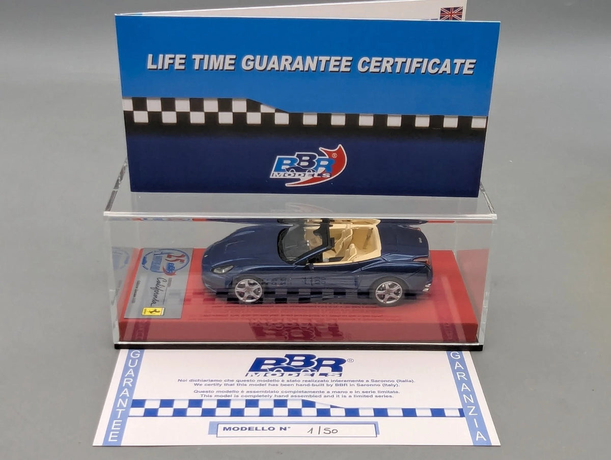 Modellautos 1:43 BBR Ferrari California 2008 Ltd 01/50 mit Vitrine + OVP