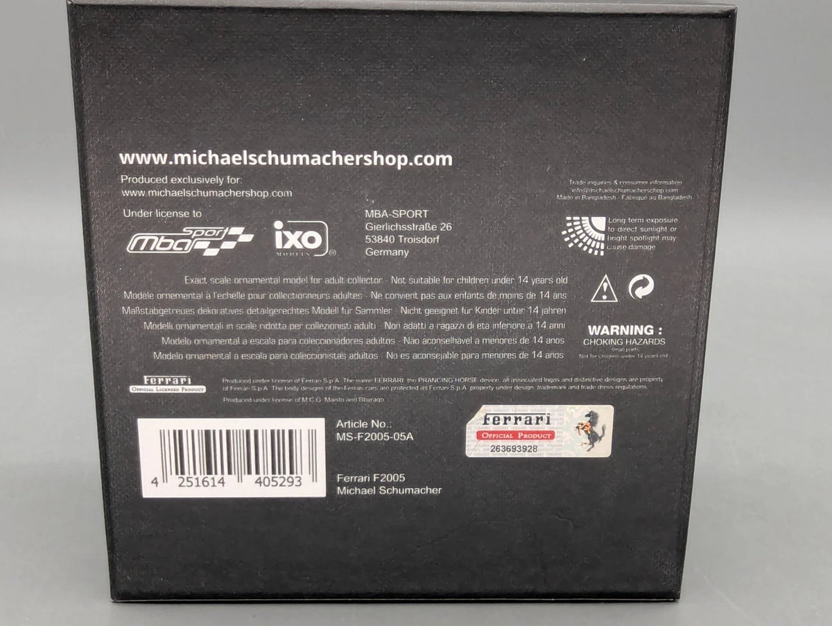 Modellautos 1:43 Ixo Ferrari F2005 #1 Michael Schumacher mit Klappbox OVP