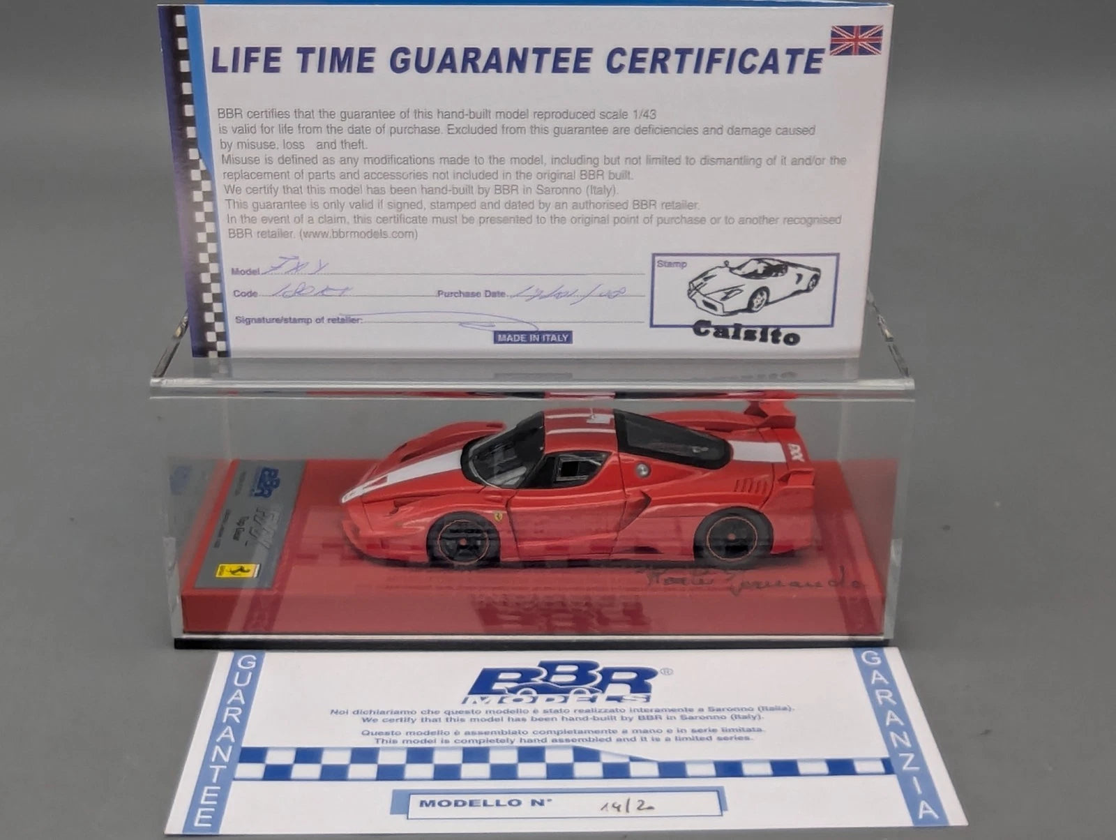 Modellautos 1:43 BBR Ferrari FXX 2006 Rot 14/20 OVP