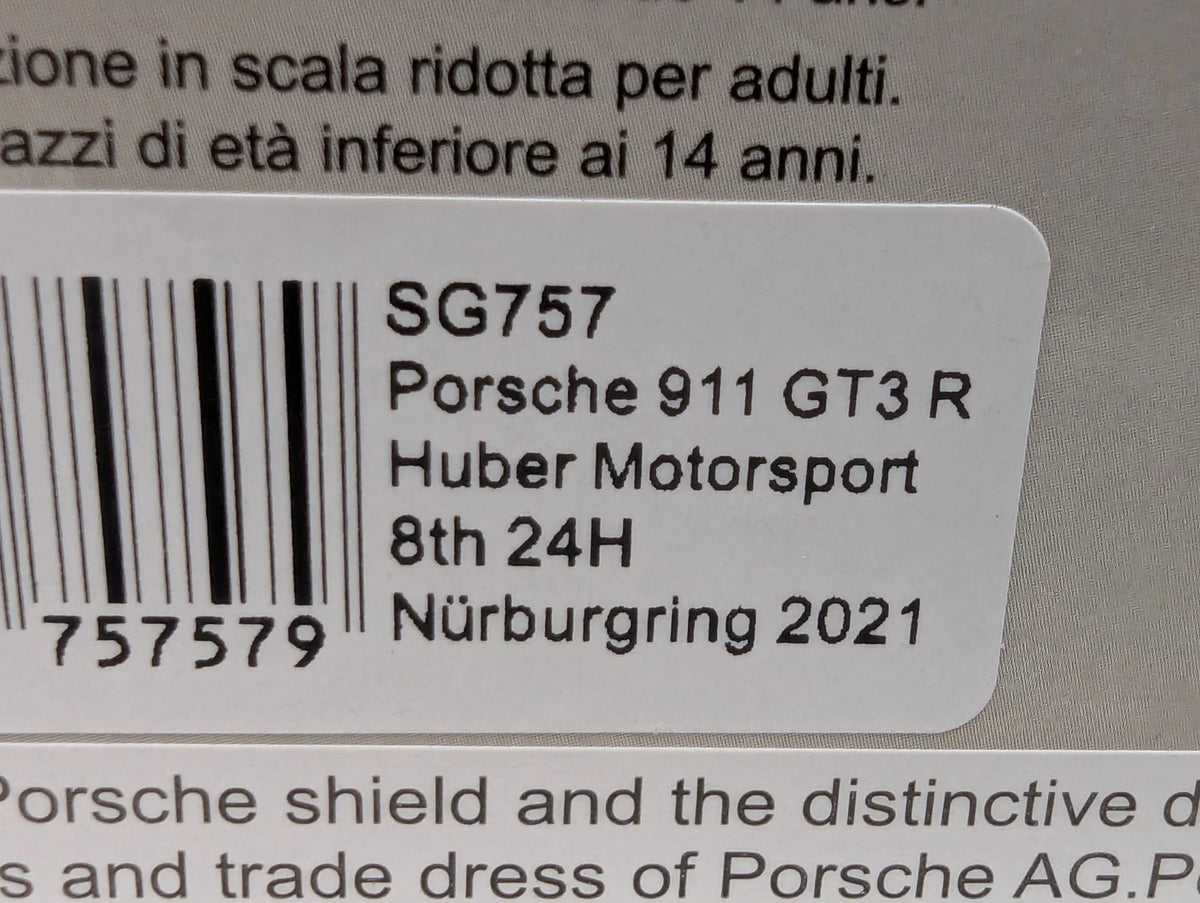 Modellautos 1:43 Spark SG757 Porsche 911 GT3 R 24h Nürburgring 2021  #23 OVP