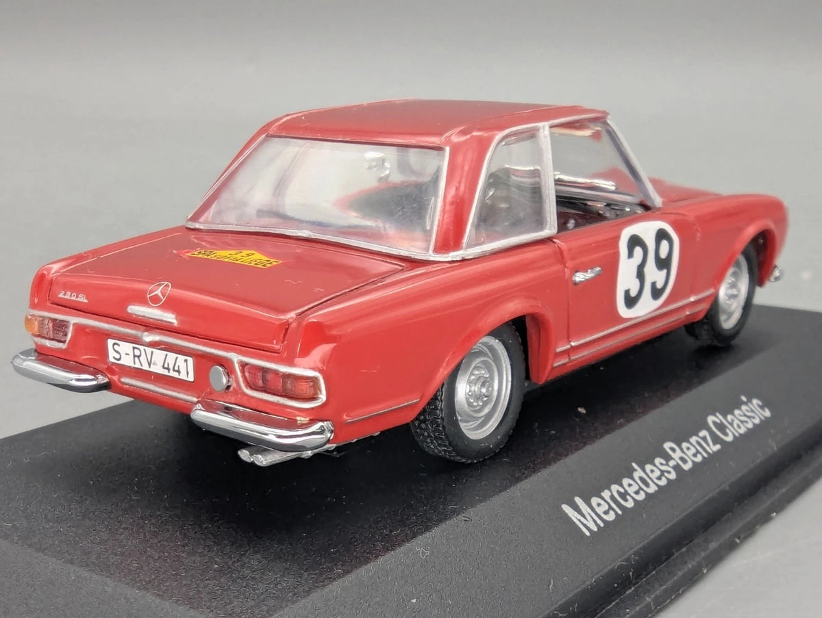 Modellautos 1:43 Minichamps Mercedes Benz 230 SL Rallye #39 Rot Dealer OVP