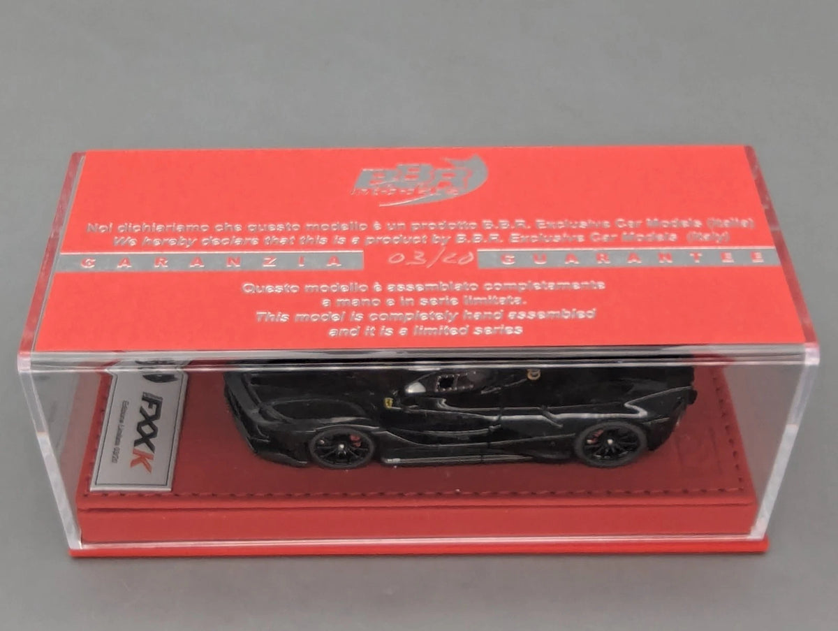 Modellautos 1:43 BBR Deluxe Calsito Ferrari FXX-K Gloss Black Ltd 03/20 OVP