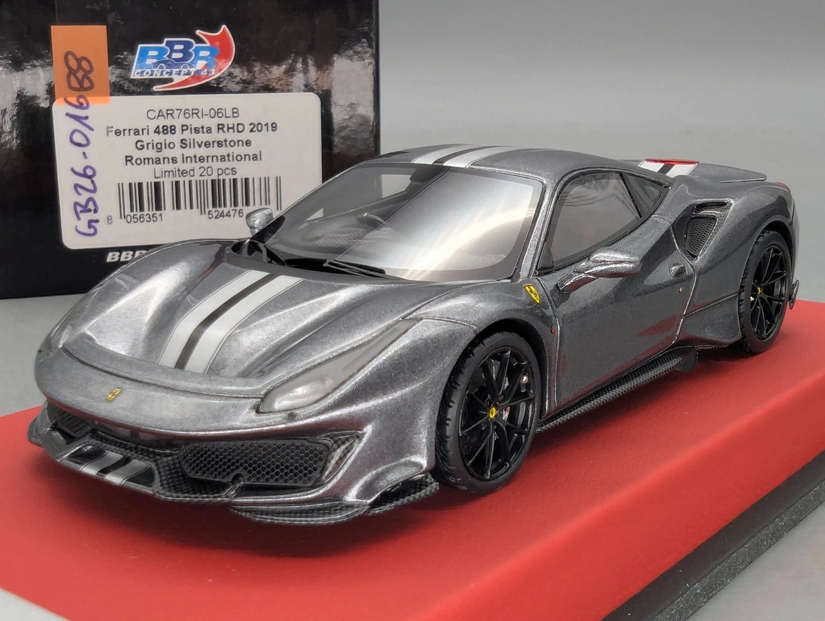 Modellautos 1:43 BBR Concept43 Ferrari 488 Pista RHD 2019 Grigio Ltd 01/20 OVP