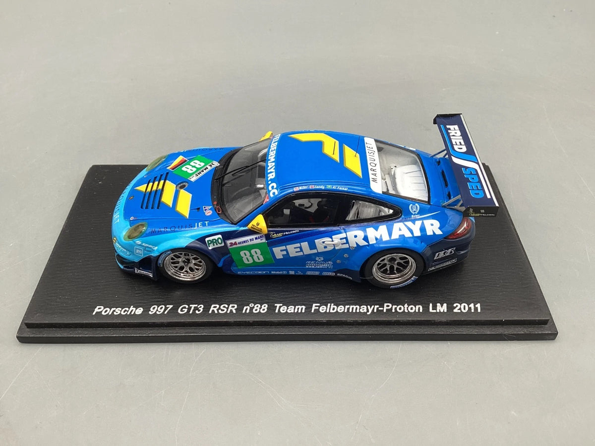 Modellautos 1:43 Spark Porsche 997 GT3 RSR Le Mans 2011 #88 mit OVP