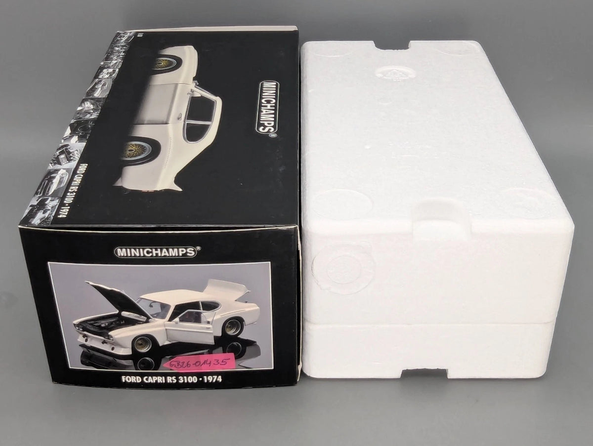 Modellautos 1:18 Minichamps Ford Capri RS 3100 1974 Weiß mit OVP