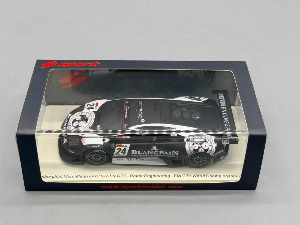 Modellautos 1:43 Spark Lamborghini Murcielago LP670 R-SV GT1 WC 2010 #24 + OVP