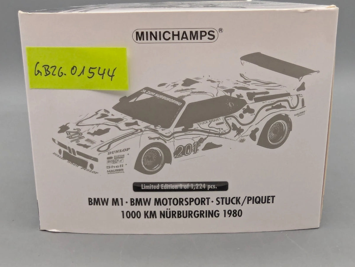 Modellautos 1:18 Minichamps BMW M1 1000KM Nürburgring 1980 #201 Stuck Piquet OVP