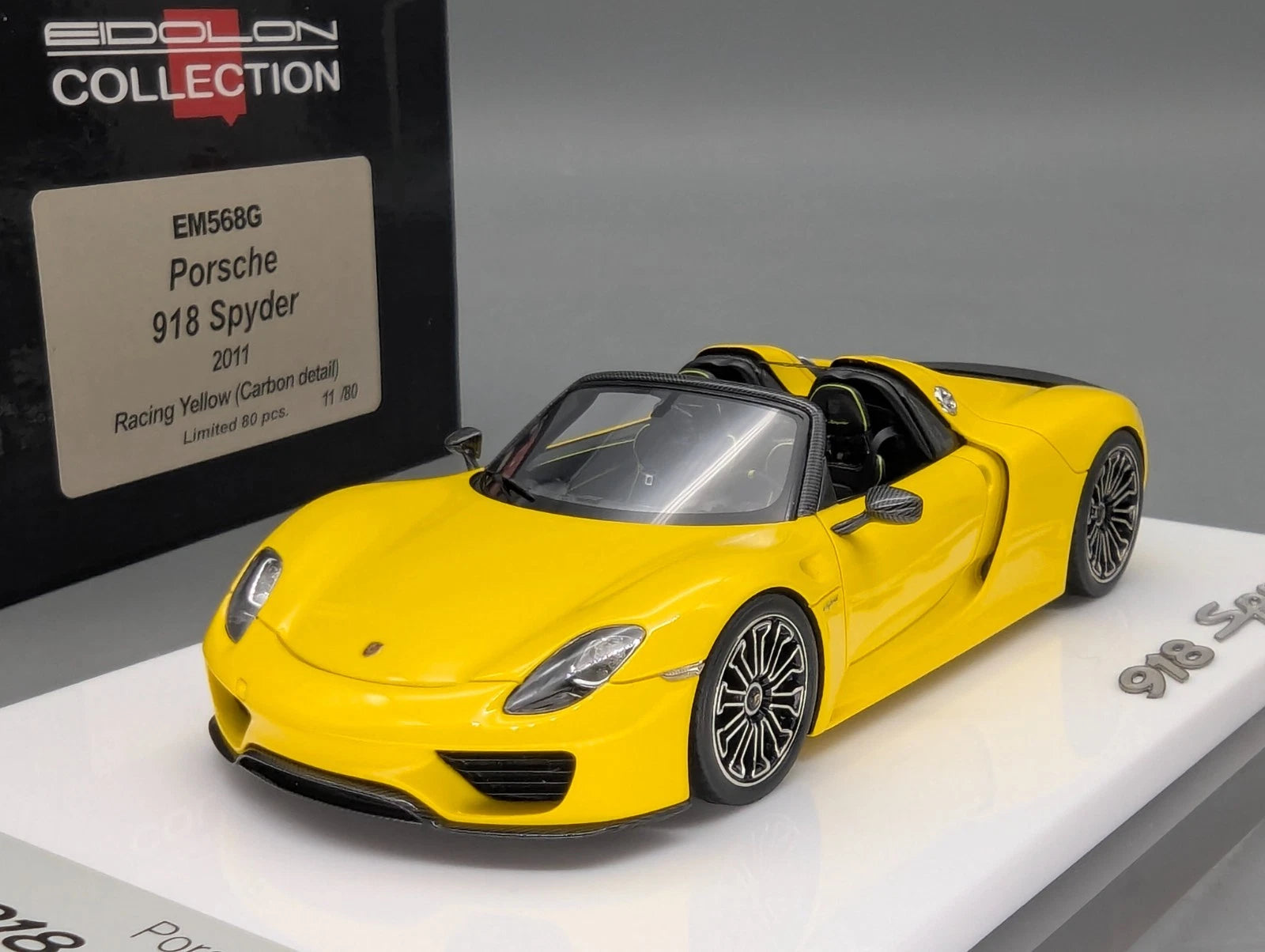 Eidolon Make Up 1:43 Porsche 918 Spyder 2011 Racing Yellow Ltd 11/80 mit OVP