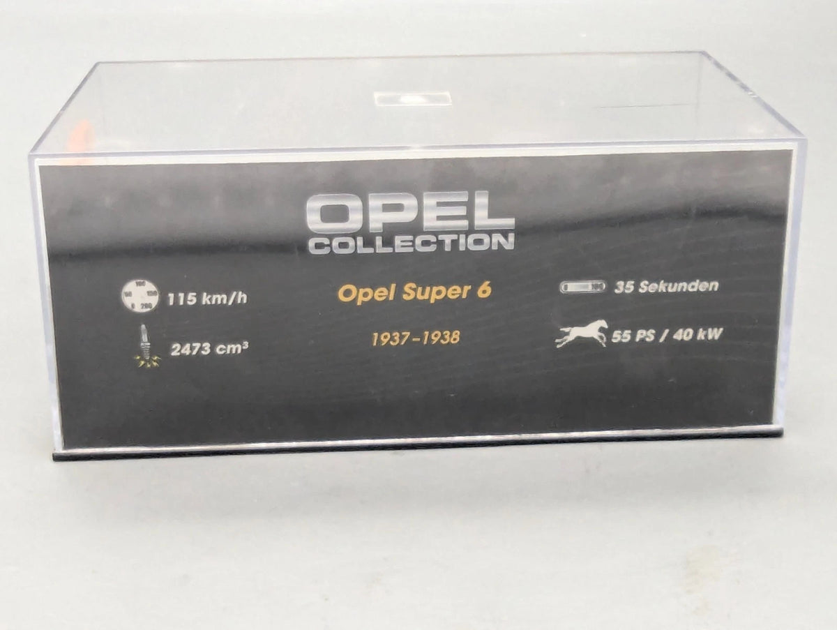 Modellautos 1:43 Ixo für Eaglemoss Opel Collection Super 6 mit Vitrine